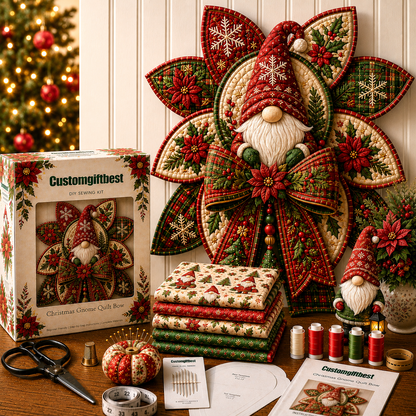 🧵Christmas Quilt Bow DIY Sewing Kit