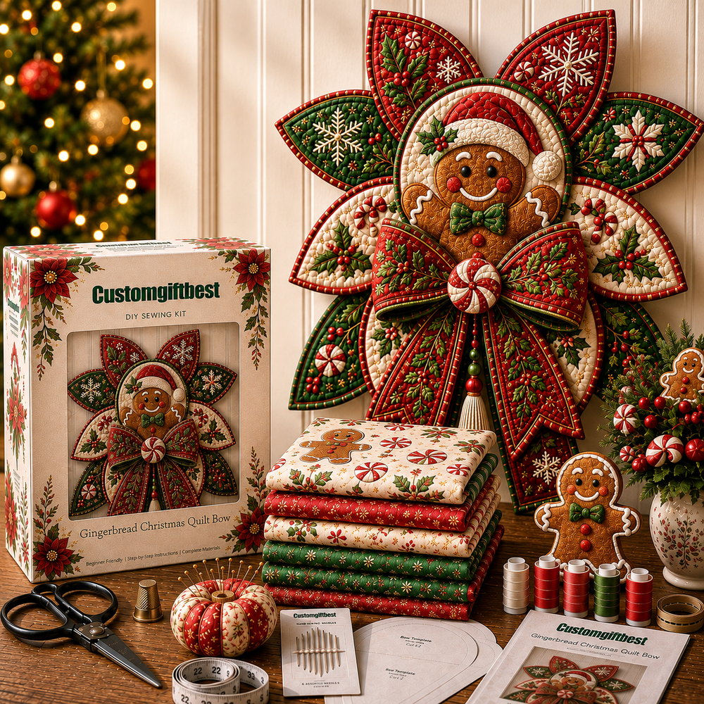 Nutcracker Christmas Quilt Bow DIY Sewing Kit