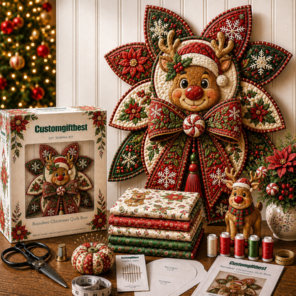 🧵Christmas Quilt Bow DIY Sewing Kit