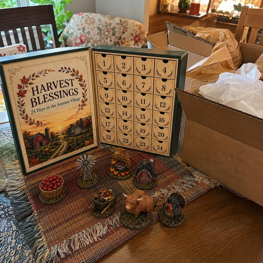 Customer holding Harvest Blessings collectible