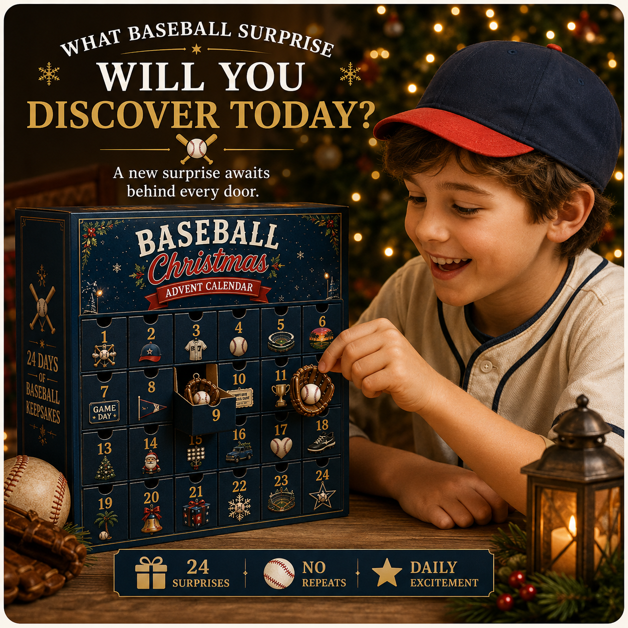 🎄⚾ Baseball Christmas Advent Calendar – 24 Days of Collectible Baseball Keepsakes 🎁✨