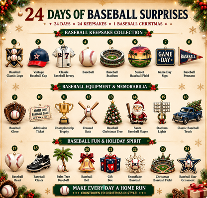 🎄⚾ Baseball Christmas Advent Calendar – 24 Days of Collectible Baseball Keepsakes 🎁✨