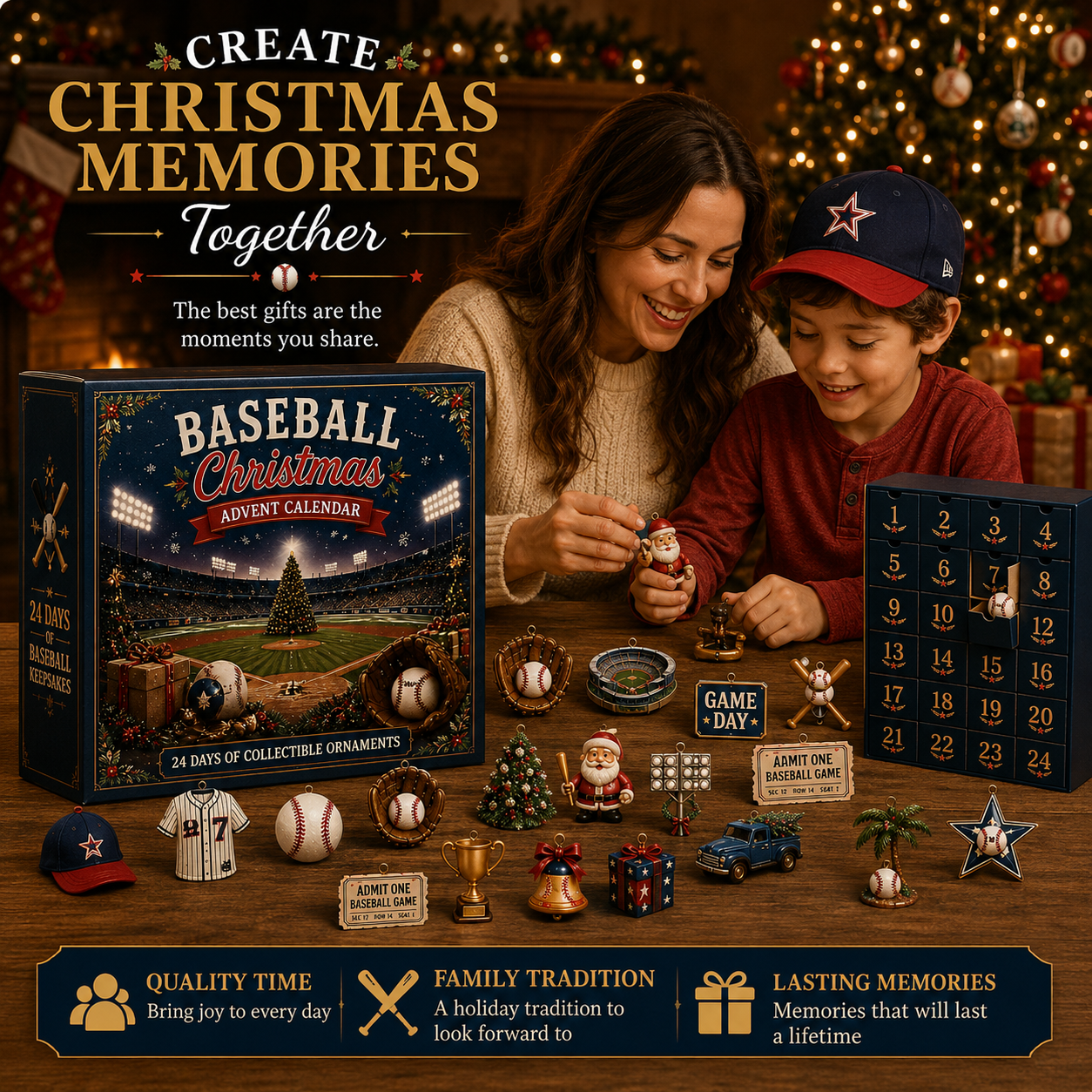 🎄⚾ Baseball Christmas Advent Calendar – 24 Days of Collectible Baseball Keepsakes 🎁✨