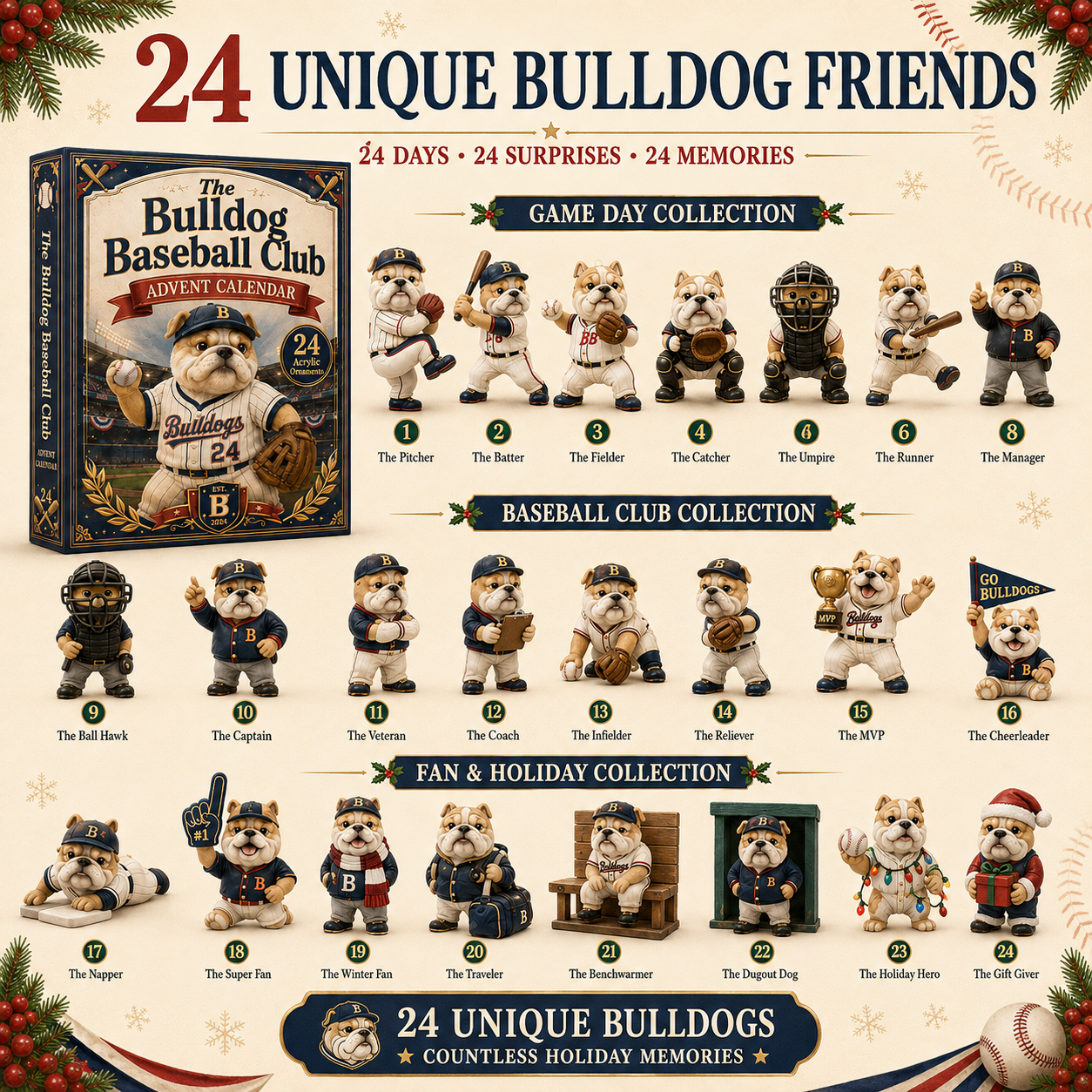🐶⚾ Bulldog Baseball Club Advent Calendar 2026 – 24 Days of Game-Day Collectible Surprises 🎄🏆