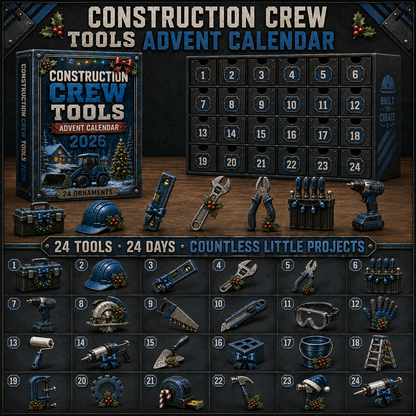 🎁Construction Crew Tools Advent Calendar 2026 - 24-Day Festive Countdown