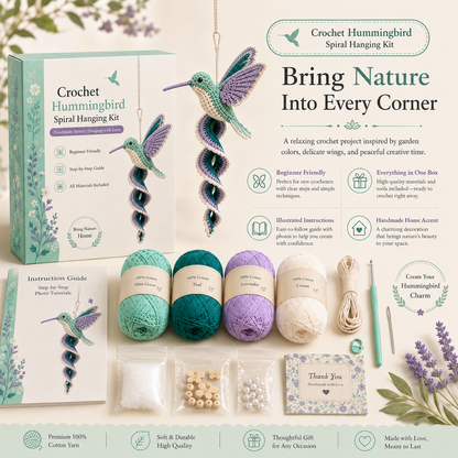 🧶 Crochet Garden Animal Spiral Hanging Kit – Beginner-Friendly DIY Craft