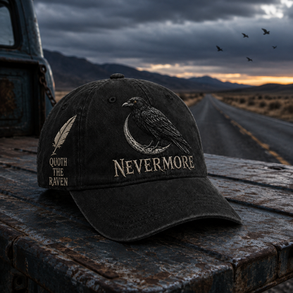 ⬛🐦Nevermore Raven Vintage Cap | Gothic Bird Lover Hat