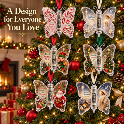 🦋Butterfly Christmas Cash Gift Ornament – 💝A Beautiful Way to Give Money