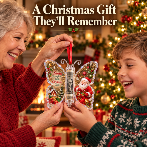 🦋Butterfly Christmas Cash Gift Ornament – 💝A Beautiful Way to Give Money