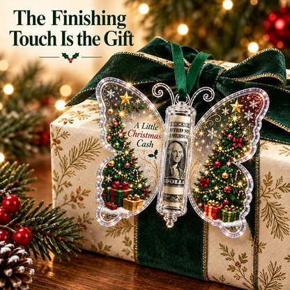 🦋Butterfly Christmas Cash Gift Ornament – 💝A Beautiful Way to Give Money