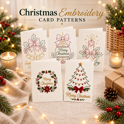 🎄 Christmas Embroidery Card Kit – Stitch a Little Holiday Magic ✨
