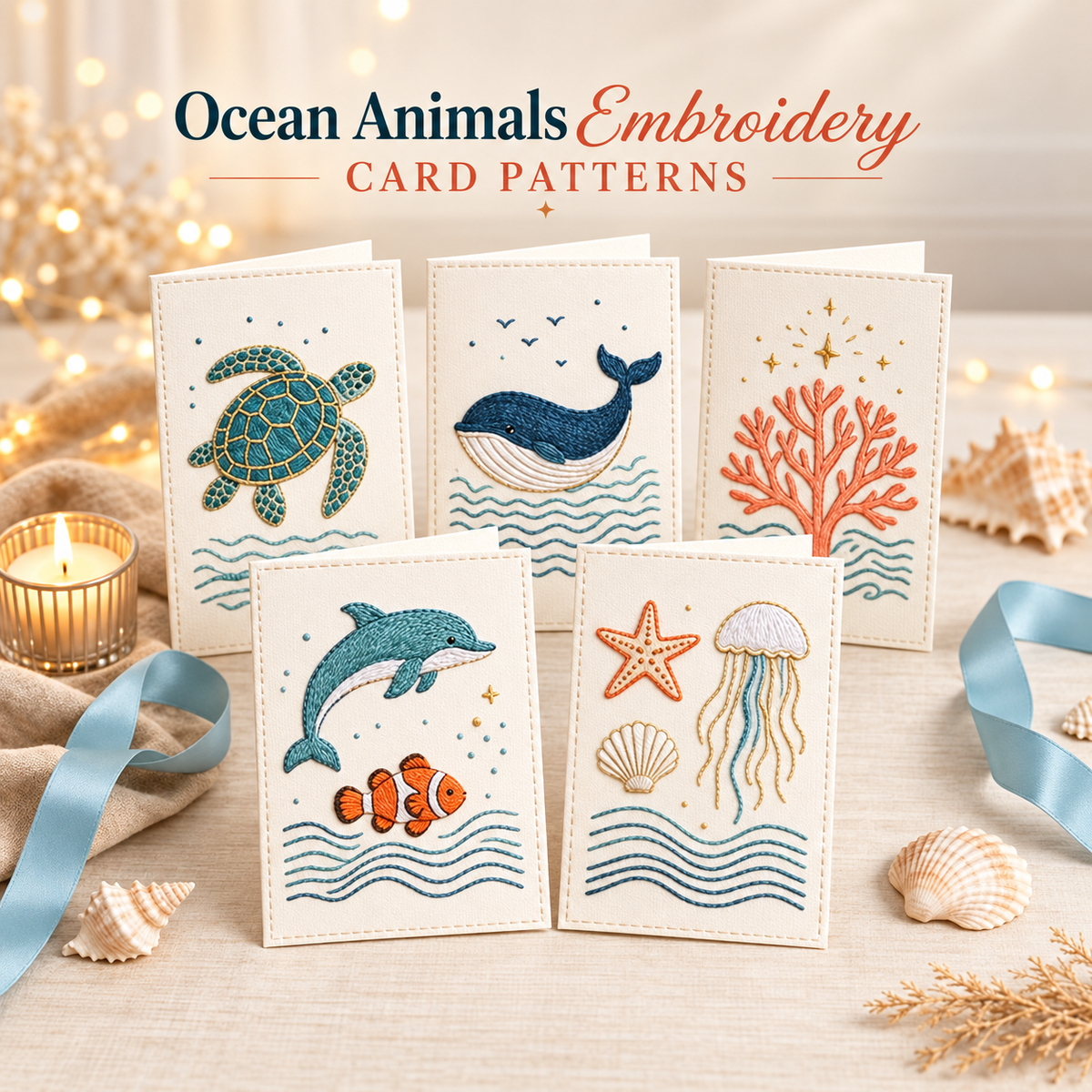 🎄 Christmas Embroidery Card Kit – Stitch a Little Holiday Magic ✨