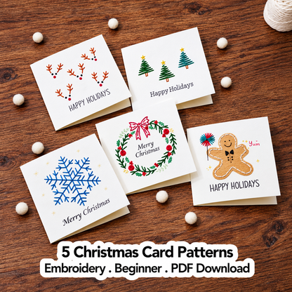 🎄 Christmas Embroidery Card Kit – Stitch a Little Holiday Magic ✨