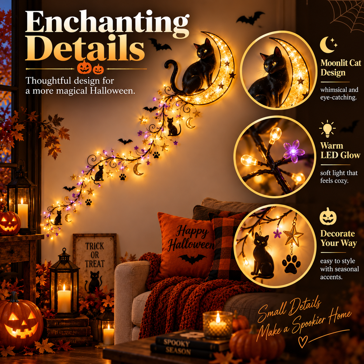 🎃Halloween Magic Trail Wall Light - Spooky Halloween Glow, Right on Your Wall🎃