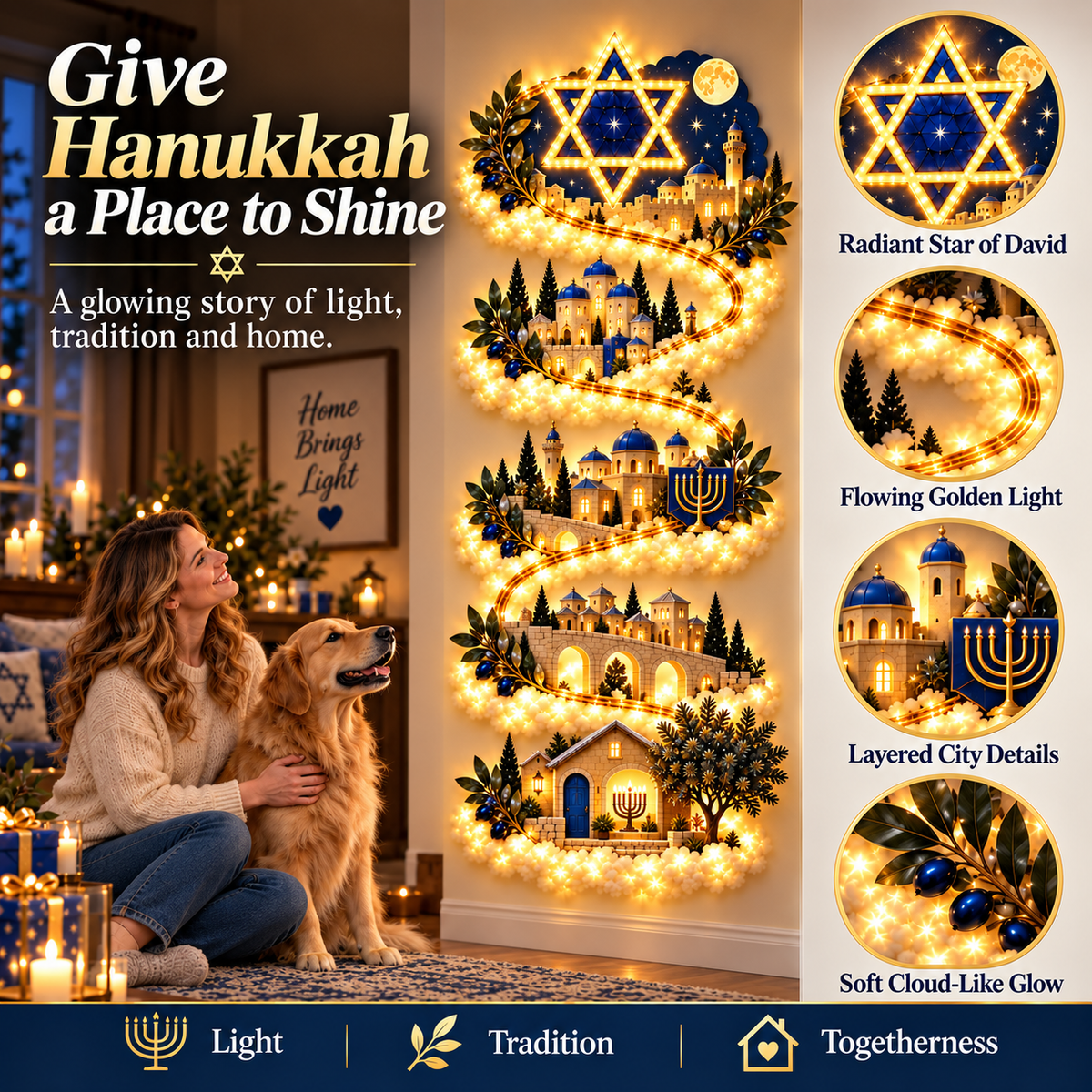 Hanukkah Festival of Lights wall decor
