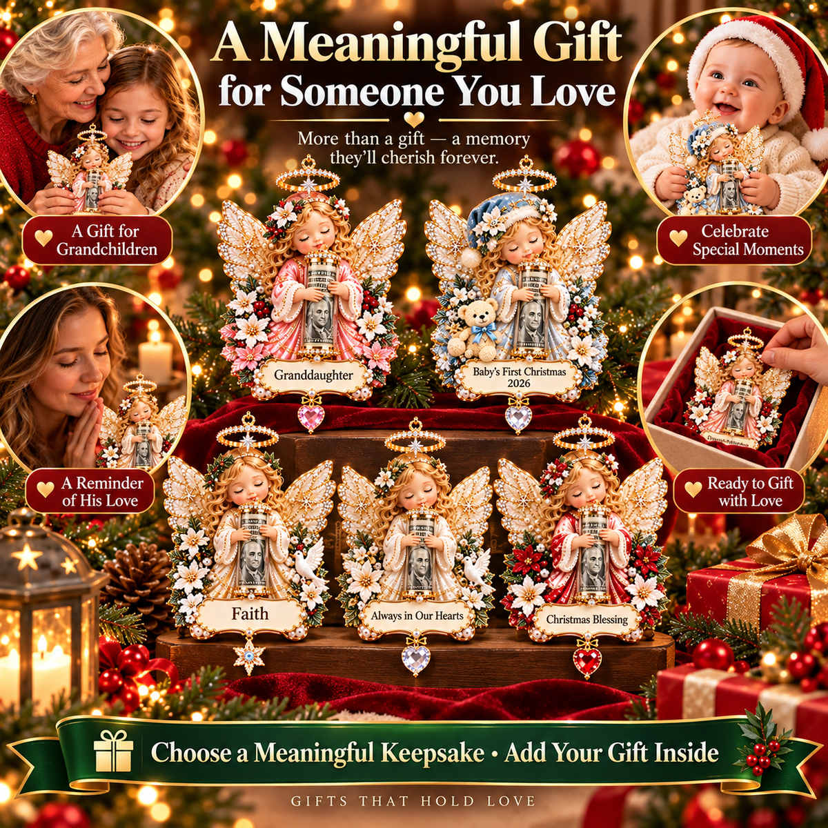 How to use Christmas angel cash holder