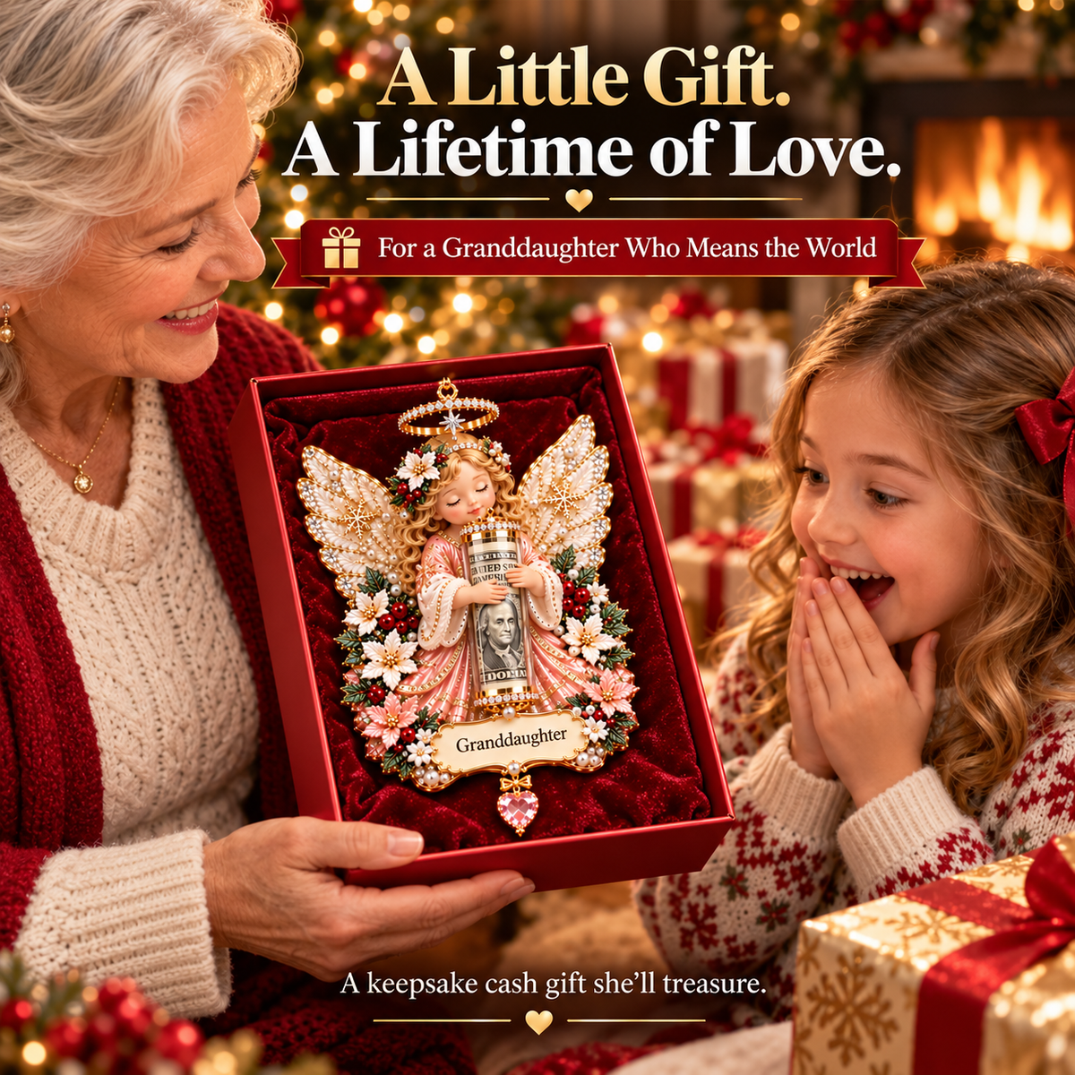 Cash gift compared with angel keepsake