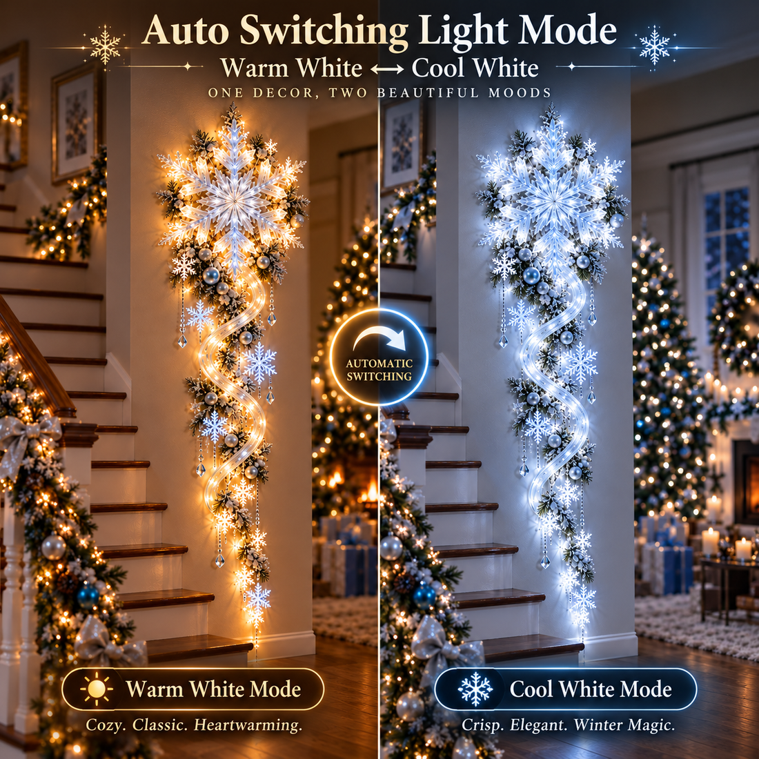 Cool white winter wall decoration