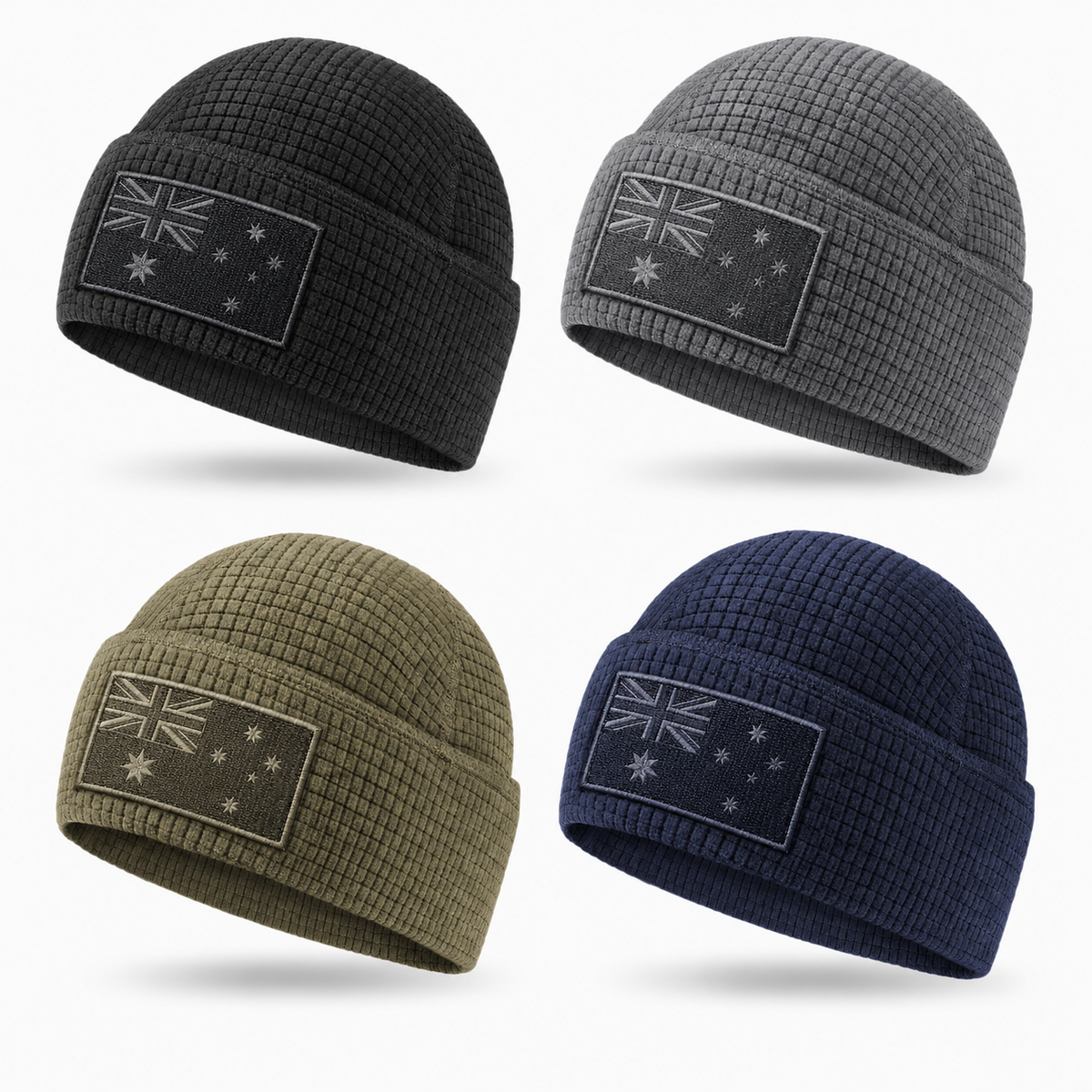 Flag Embroidery Waffle Watch Cap