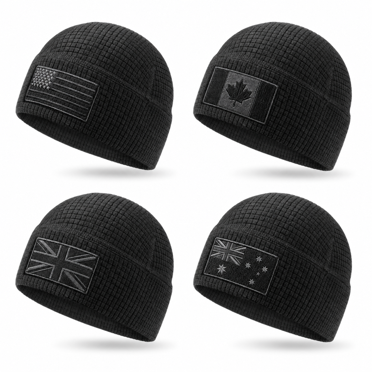 Flag Embroidery Waffle Watch Cap