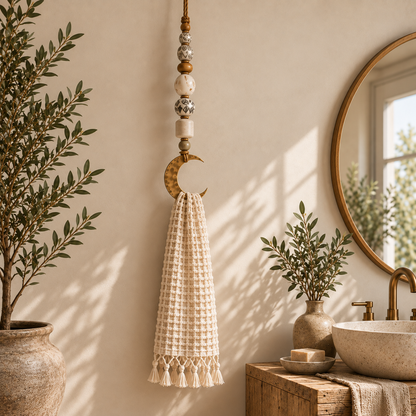 🛀 Boho Beaded Towel Hanger