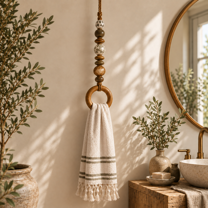 🛀 Boho Beaded Towel Hanger