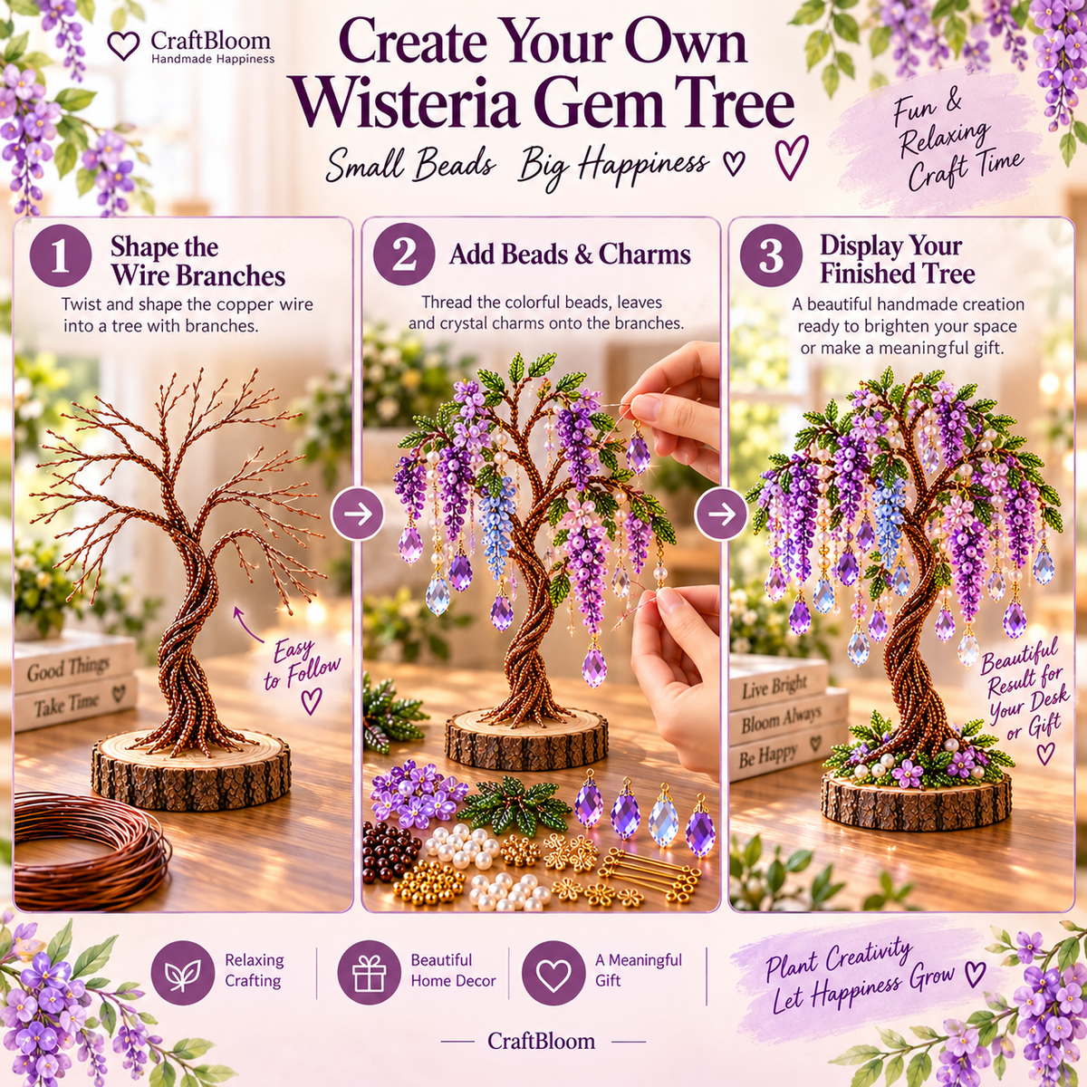 🌳 DIY Beaded Tree Kit – Decorative Bead Craft Collection