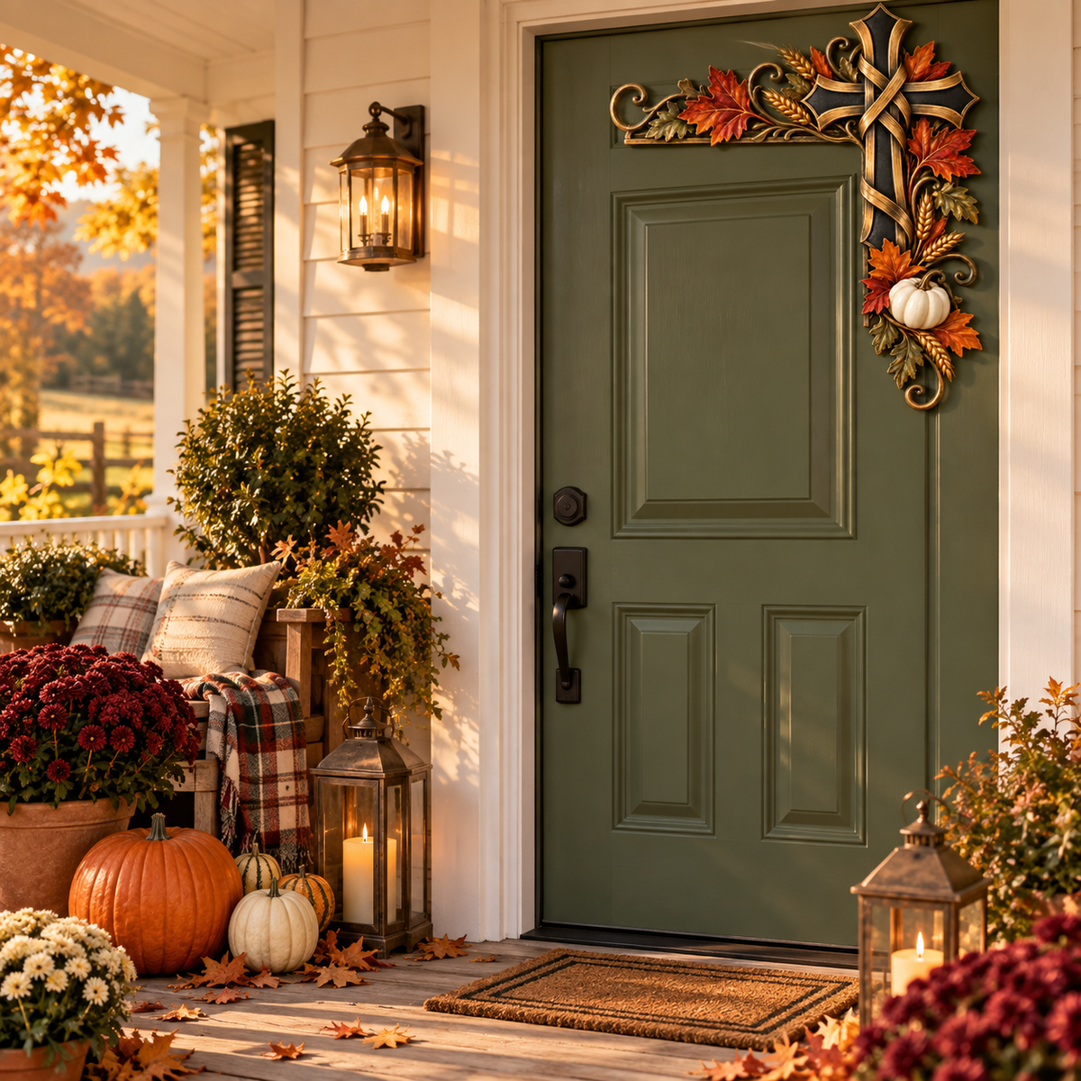 🍁Autumn Cross Door Topper