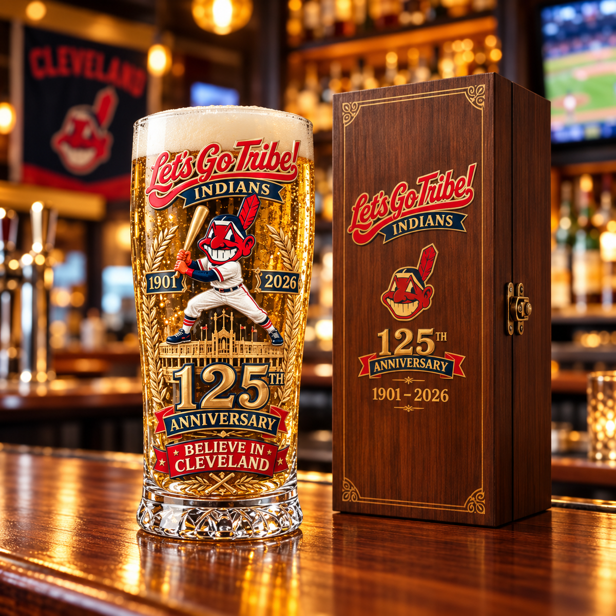 Let's Go Tribe! 125th Anniversary Commemorative Pint Glass