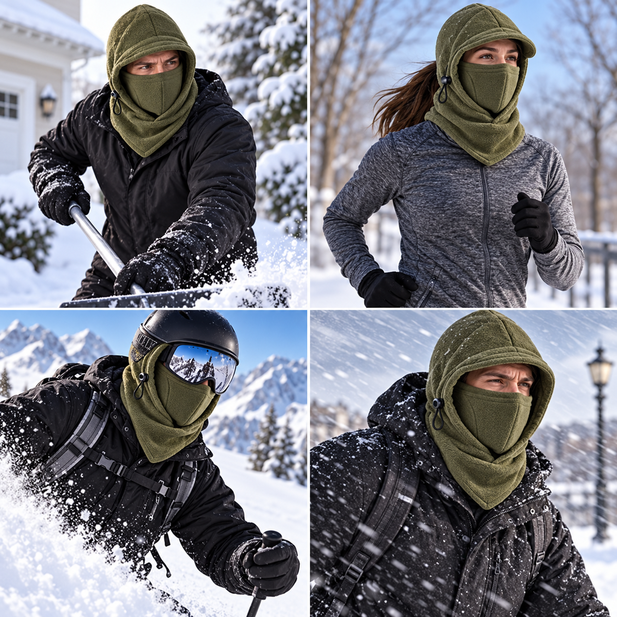 🔥Fleece Double Layer Integrated Mask Hat