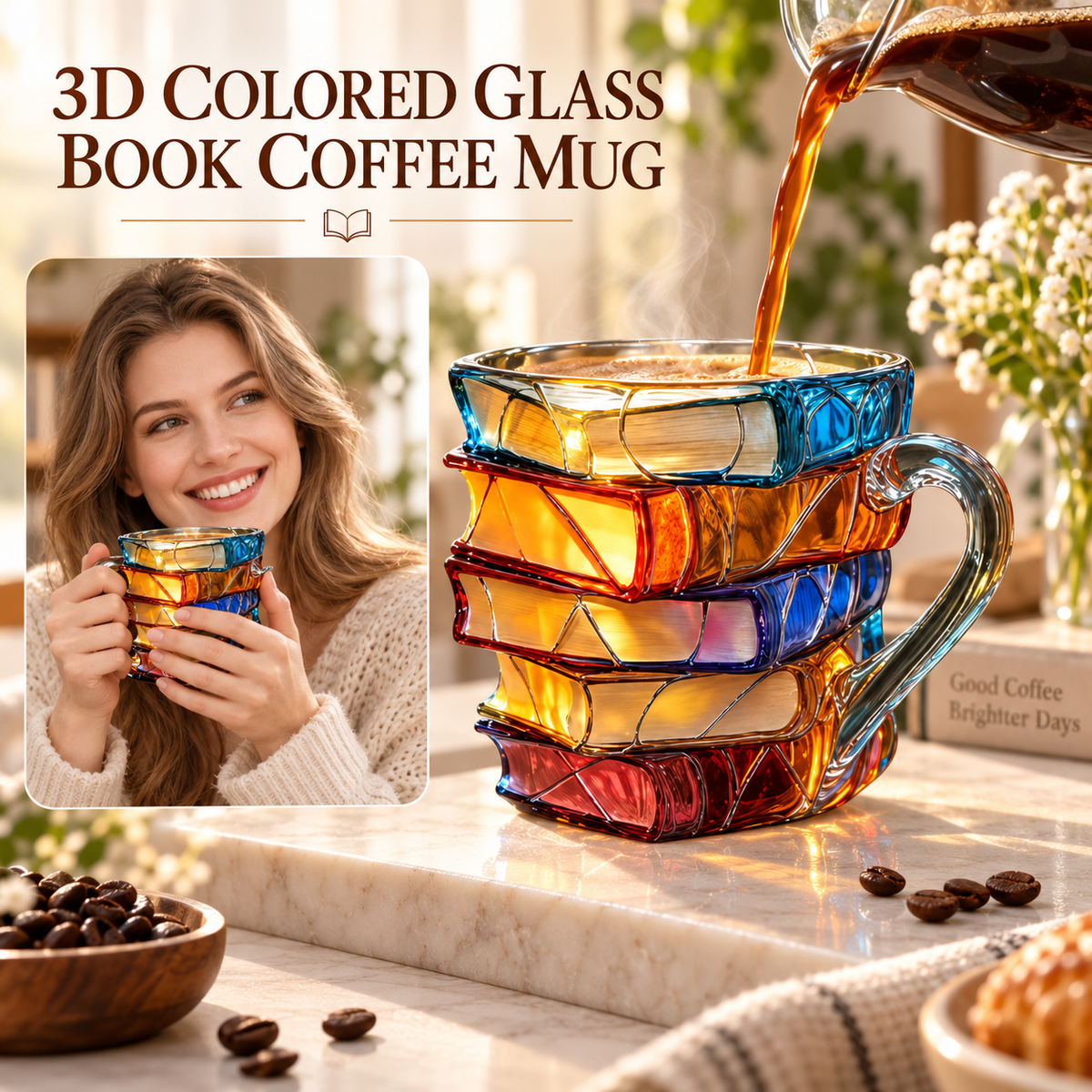 Colorful 3D Book Coffee Mug