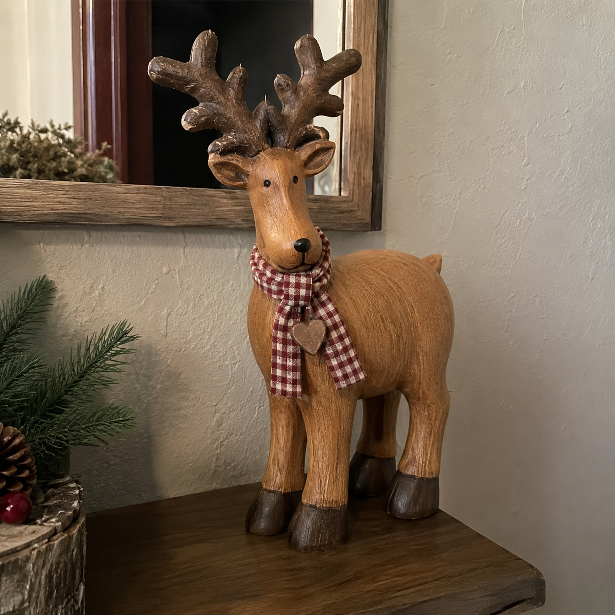 Rustic Farmhouse Reindeer Figurine