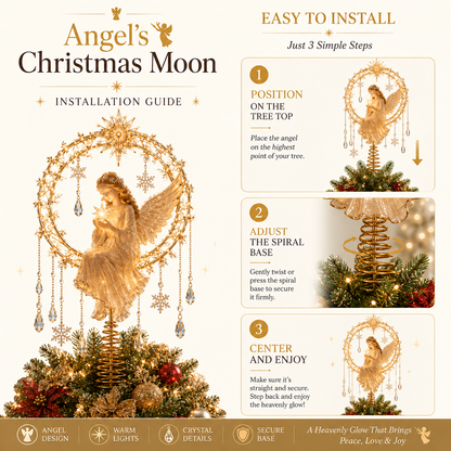 🔥Last Day 49% OFF✨ Angel’s Christmas Moon™ Lighted Angel Tree Topper