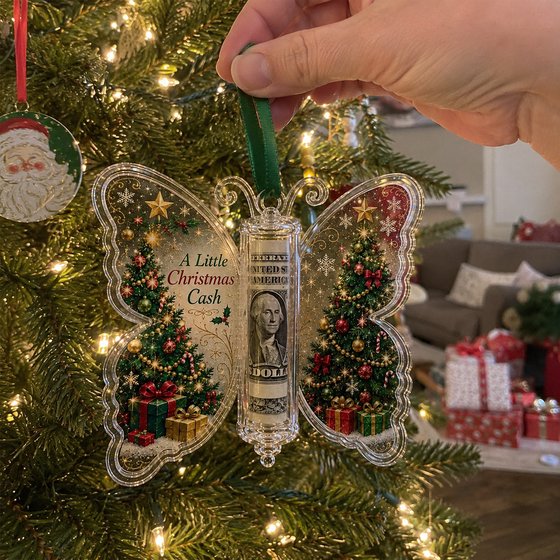🦋💵 Christmas Cash Gift Butterfly Ornament – Holiday Money Holder Keepsake 🎄✨