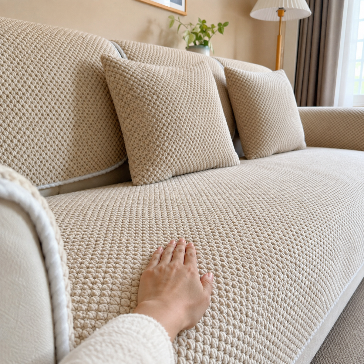 Removable Sofa Cover, Non-Slip Polyester