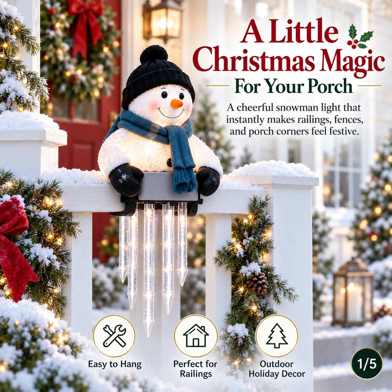☃️WinterGlow Snowman Icicle Light Decor👨‍👩‍👧