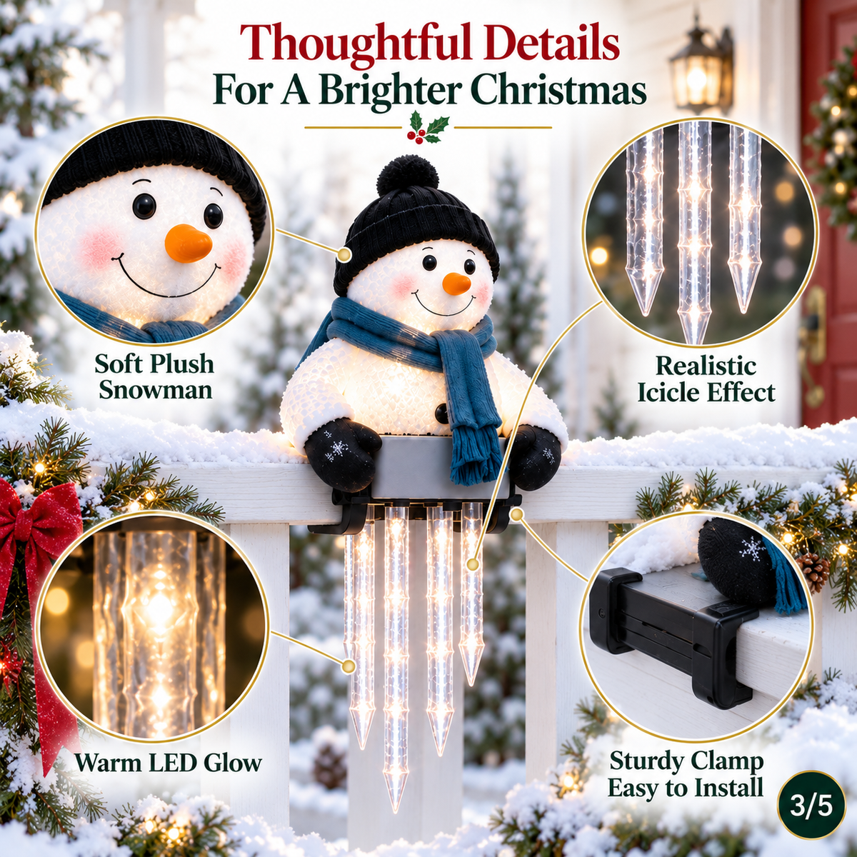 ☃️WinterGlow Snowman Icicle Light Decor👨‍👩‍👧