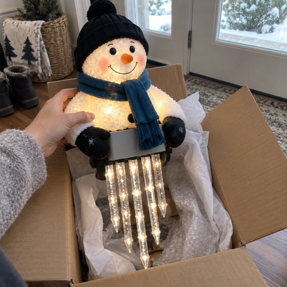 ☃️WinterGlow Snowman Icicle Light Decor👨‍👩‍👧