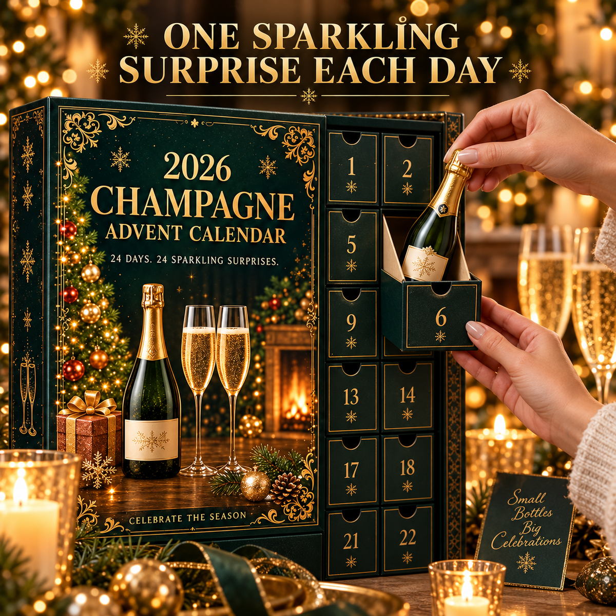 2026 Champagne Advent Calendar with 24 sparkling surprises