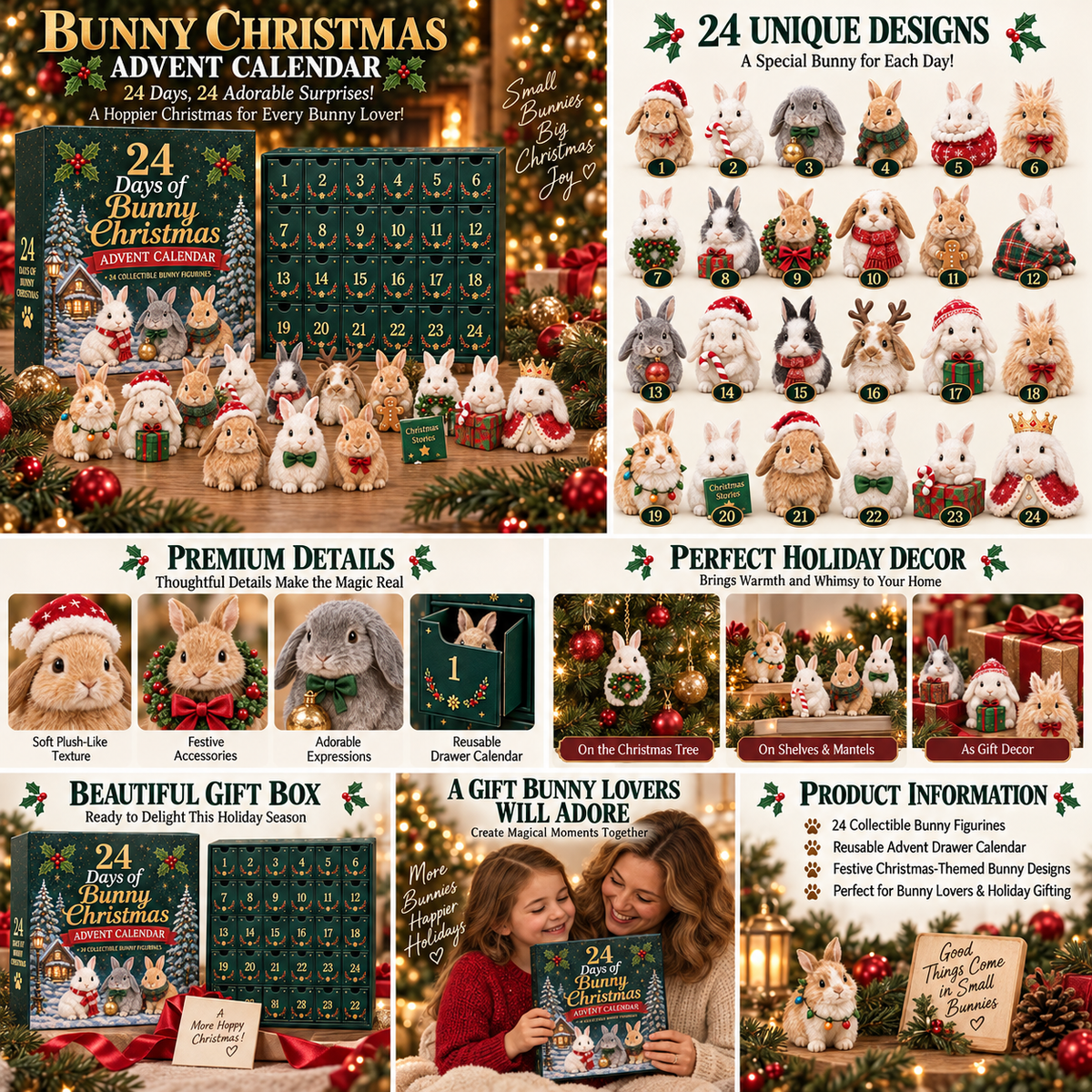 Bunny Christmas Advent Calendar gift presentation