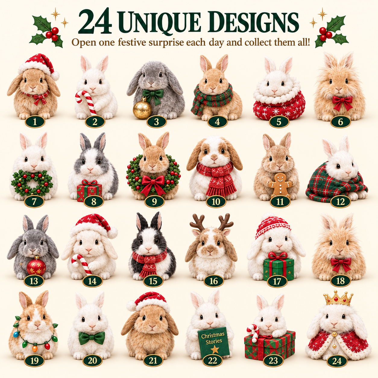Christmas bunny figurine held in hand