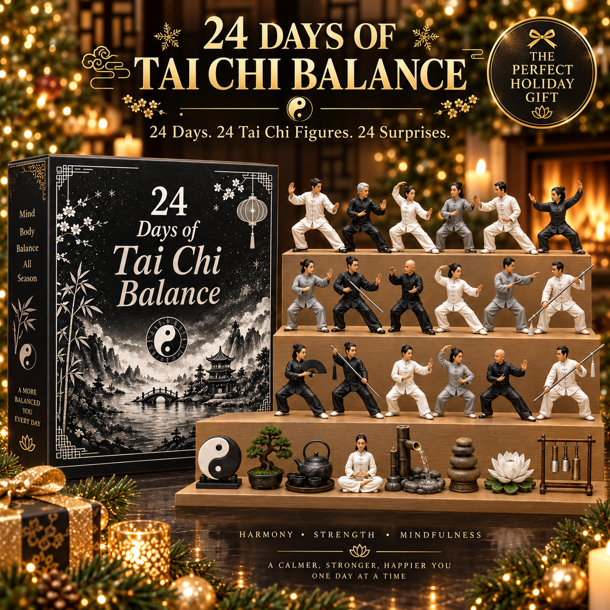 CHRISTMAS KICKOFF 49% OFF - 2026 Days of Tai Chi Balance Blind Box - 24-Day Festive Countdown, Tai Chi Collectible Figures Blind Box - Gift For Tai Chi Lovers