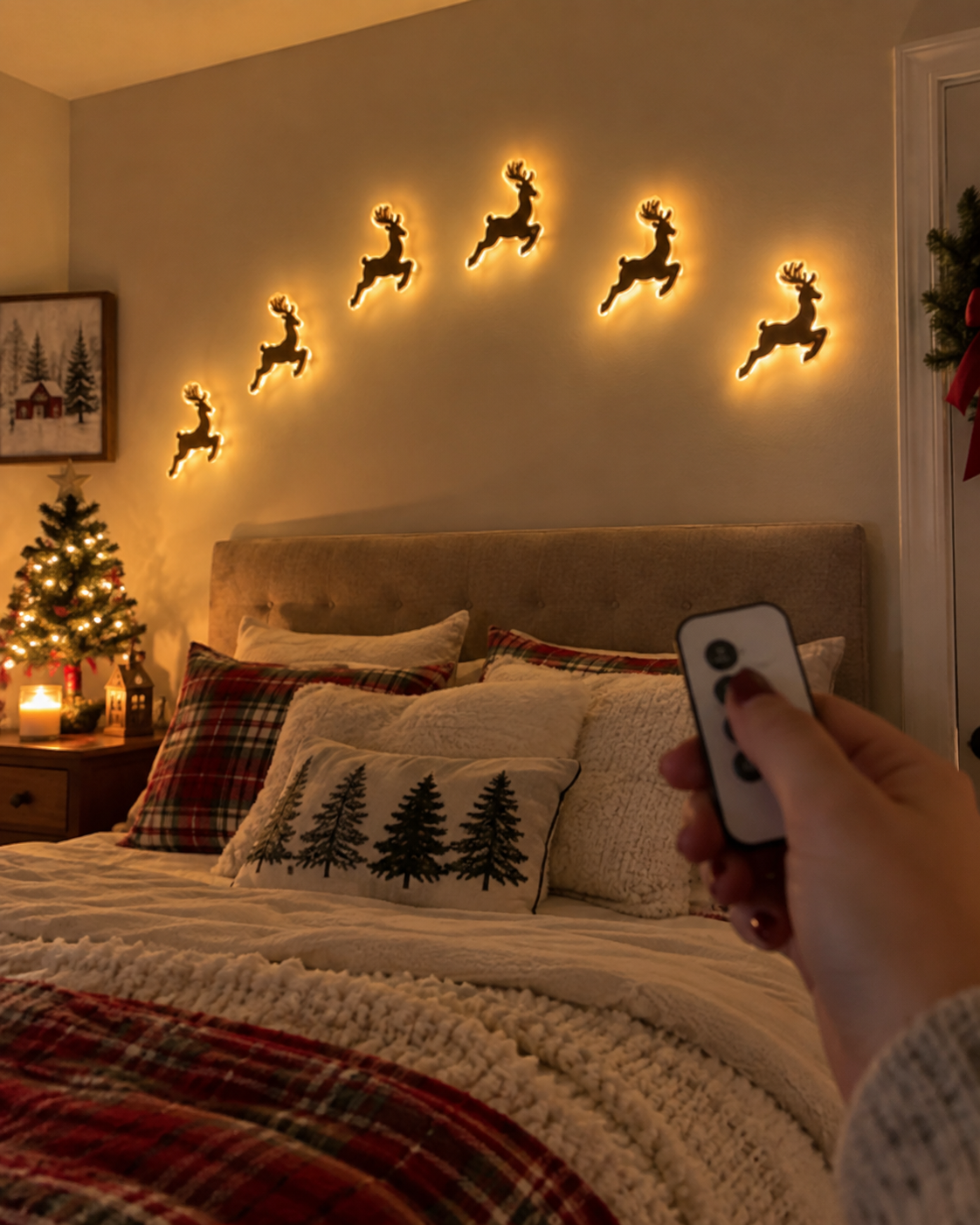 🦌Glowing Christmas Reindeer Wall Light – Cozy Festive LED Decor