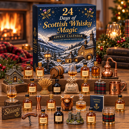 CHRISTMAS KICKOFF 49% OFF - 2026 Days of Scottish Whisky Magic Blind Box - 24-Day Festive Countdown, Scottish Whisky-Themed Collectible Figures Blind Box - Gift For Whisky Lovers