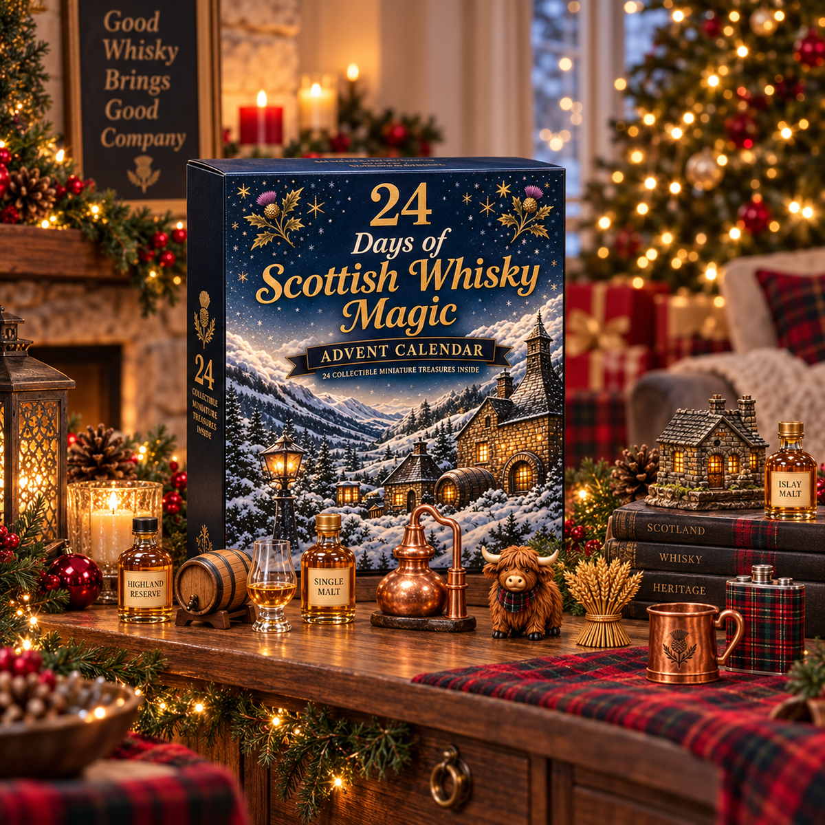Scottish whisky themed advent calendar collection