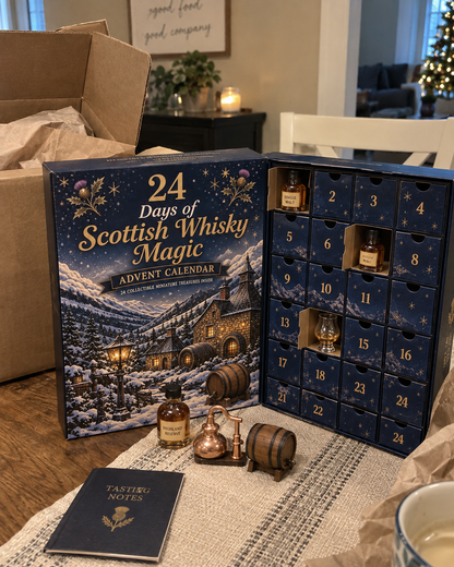 CHRISTMAS KICKOFF 49% OFF - 2026 Days of Scottish Whisky Magic Blind Box - 24-Day Festive Countdown, Scottish Whisky-Themed Collectible Figures Blind Box - Gift For Whisky Lovers