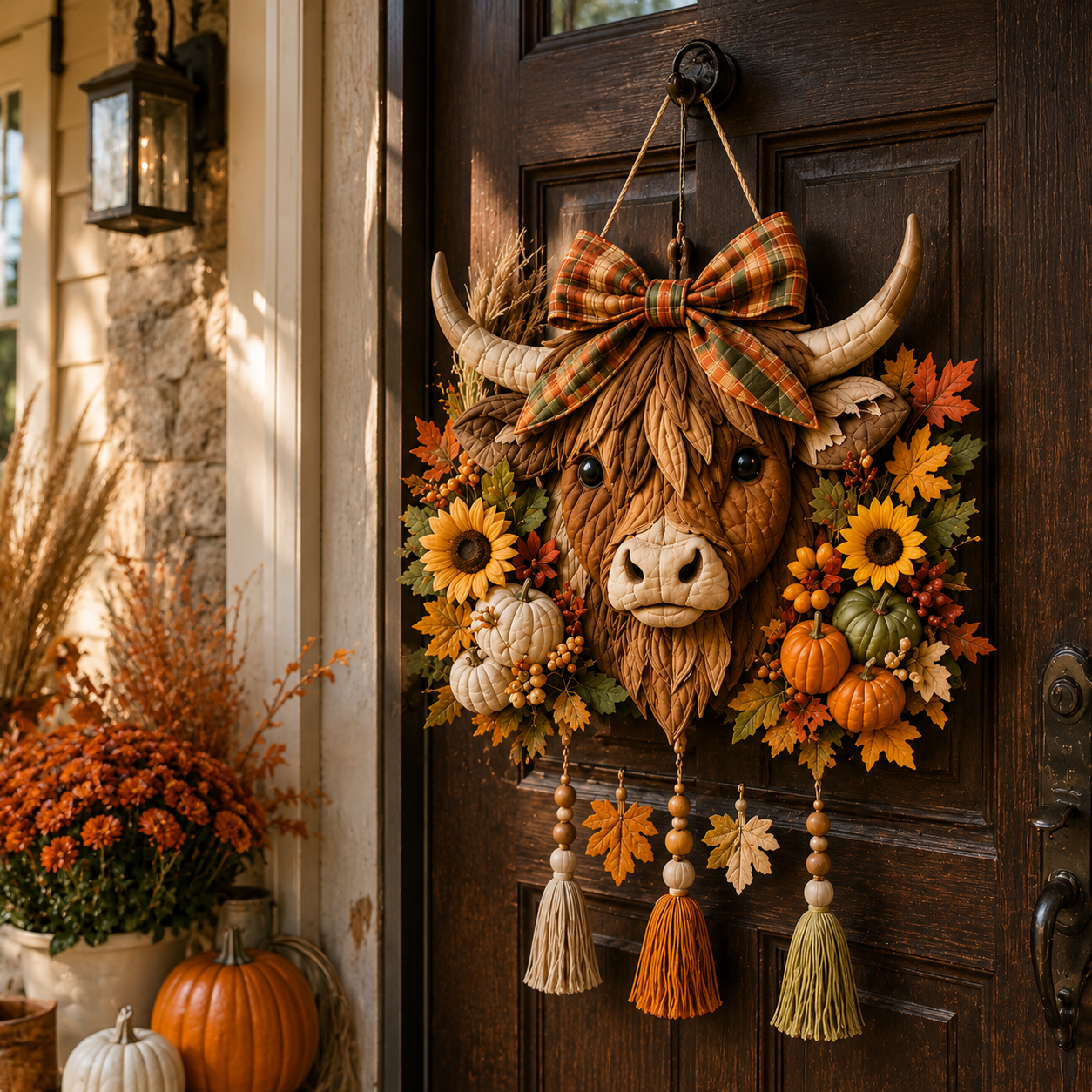 🍂🐮🧵Highland Cow Harvest Quilted Door Hanger DIY Kit