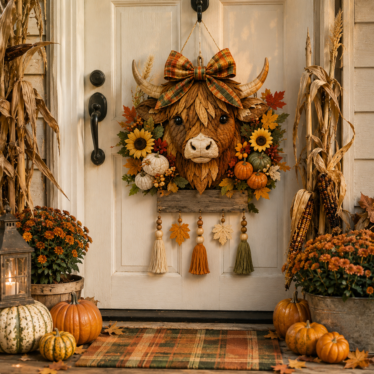 🍂🐮🧵Highland Cow Harvest Quilted Door Hanger DIY Kit