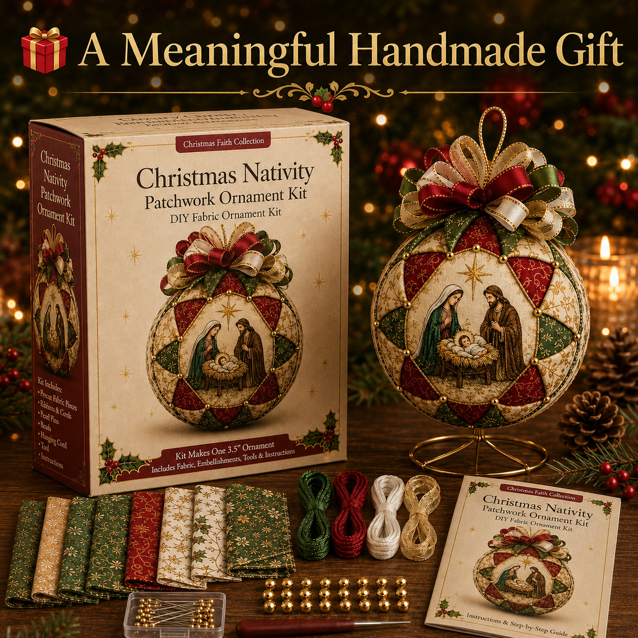 ⛪ Christmas Nativity Patchwork Ornament DIY Kit