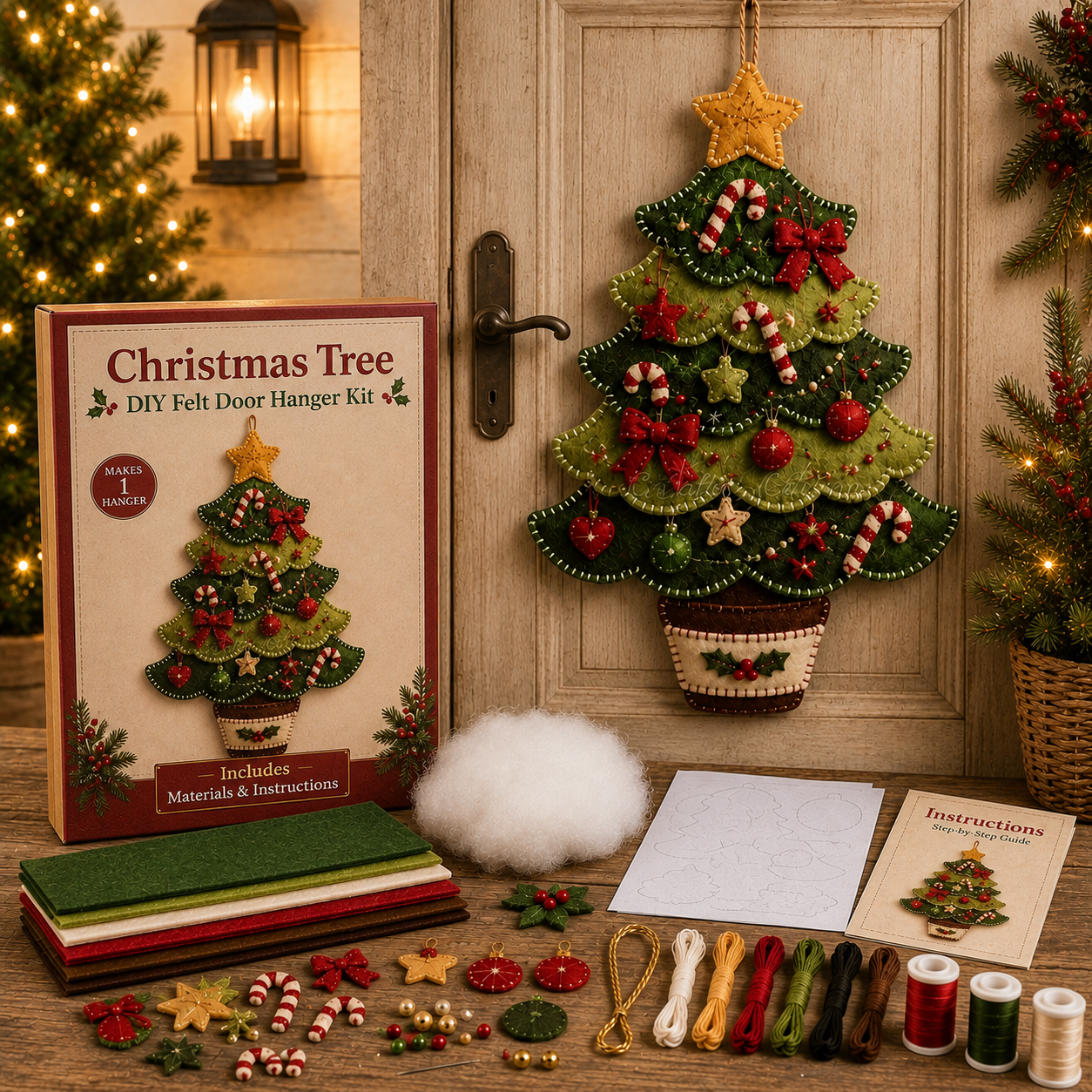 ⛄🎅🎄Christmas Felt Door Hanger DIY Sewing Kit